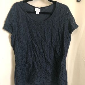 Navy lace blouse